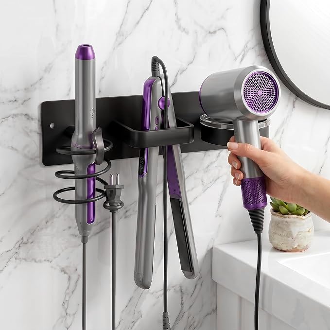 Blow Dryer Holder Wall Mounted – 3-in-1 Hair Tool Organizer Wall Mount - Image 6