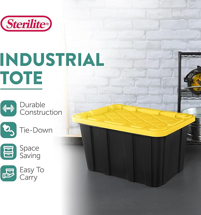 Sterilite 12-Pack Industrial Tote, Plastic Storage Container Bins - Image 3