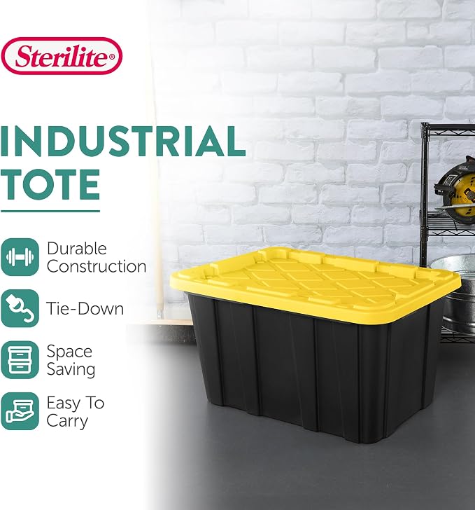 Sterilite 18-Pack Industrial Tote, Plastic Storage Container Bins - Image 3
