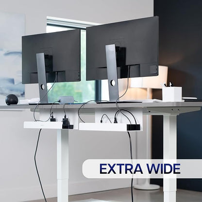 VIVO Under Desk 17 inch Extra Deep Cable Management Trays, Power Strip Holders - Image 2