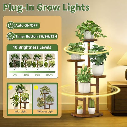LASZOLA 4 Tiered Wood Plant Stand Indoor Corner - Image 4