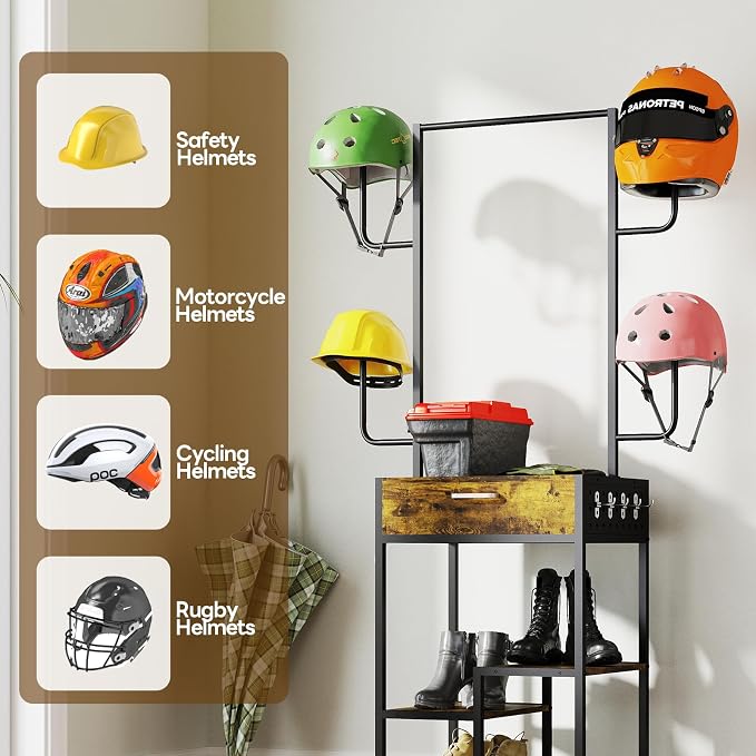 uyoyous Motorcycle Helmet Holder, Helmet Stand, Large Standing Helmet Holder - Image 4