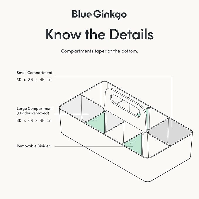 BLUE GINKGO Stackable Organizer Caddy – Korean-Made Portable Tote - Image 4