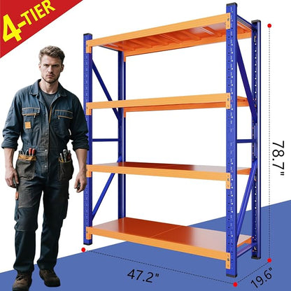 79" H Garage Shelving, 3500LBS Heavy Duty Storage Rack, 4 Tiers Metal Storage - Image 2