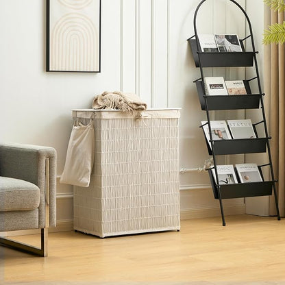 Laundry Hamper with Lid, 52.8 Gallon Large Laundry Basket 2 Removable Liner Bags - Image 5