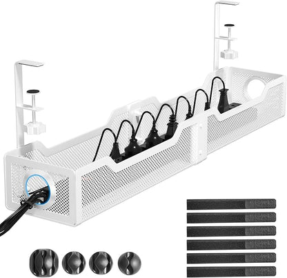 25" Extra Large Under Desk Cable Management, Cinati Wire Organizers No Drill by Cinati