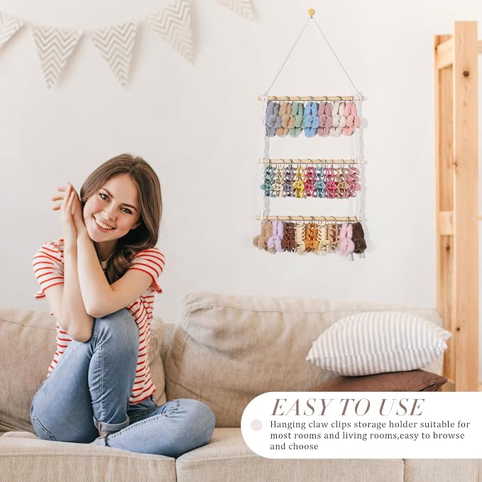 SNOWSTAR Macrame Hair Claw Clip Organizer - Image 6