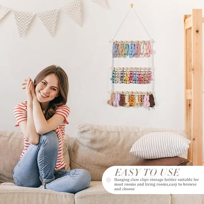 SNOWSTAR Macrame Hair Claw Clip Organizer - Image 6