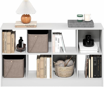 Furinno Jensen Book Shelf, 8-Cube Farmhouse Bookshelf, Display Bookcase - Image 4