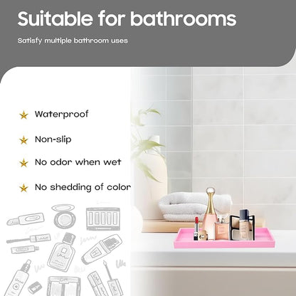 Vanity and Bathroom Tray, 9.8" ABS Countertop Organizer, Waterproof Vanity Tray - Image 2