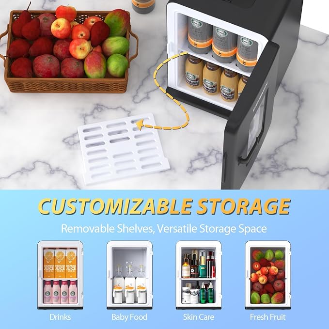 Mini Fridge for Bedroom, 15 Litre/21 Cans Portable Mini Refrigerator - Image 5