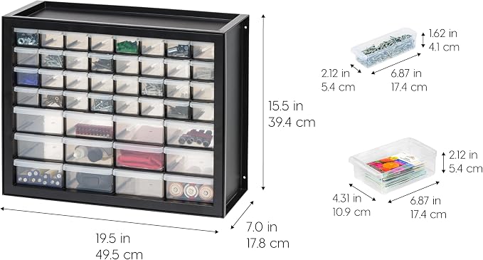 IRIS USA 44-Drawer Small Parts Storage Cabinet, Made in USA, Building Bricks - Image 3