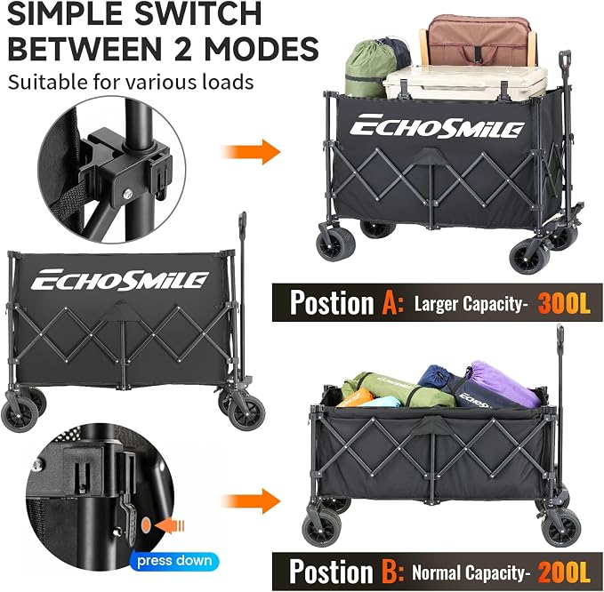 EchoSmile Collapsible Foldable Extended Wagon - Image 6