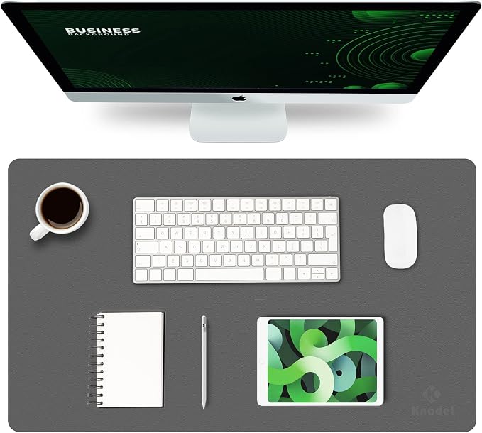 K KNODEL Small Office Leather Desk Mat, Mouse and Keyboard Pad, Computer and by K+KNODEL