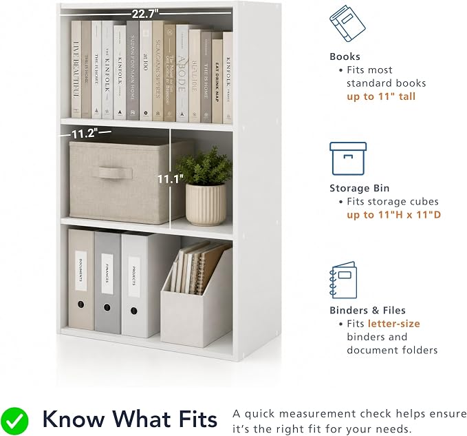 Homes: Inside + Out Apexa 3-Tier Cube Storage Organizer Shelves, Stackable Wood - Image 6
