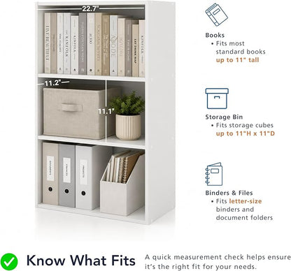 Homes: Inside + Out Apexa 3-Tier Cube Storage Organizer Shelves, Stackable Wood - Image 6