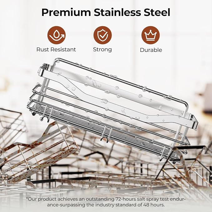 Orimade Shower Caddy Basket Shelf Storage Rack Pack of 2, No Drilling Wall - Image 8