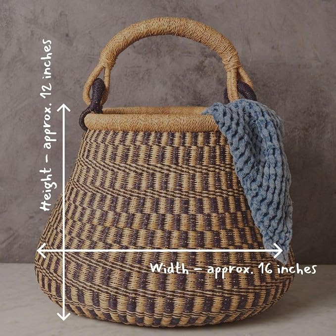 Home & Kitchen Decor, Wicker Basket, Picnic Basket, Living Room Basket - Image 4