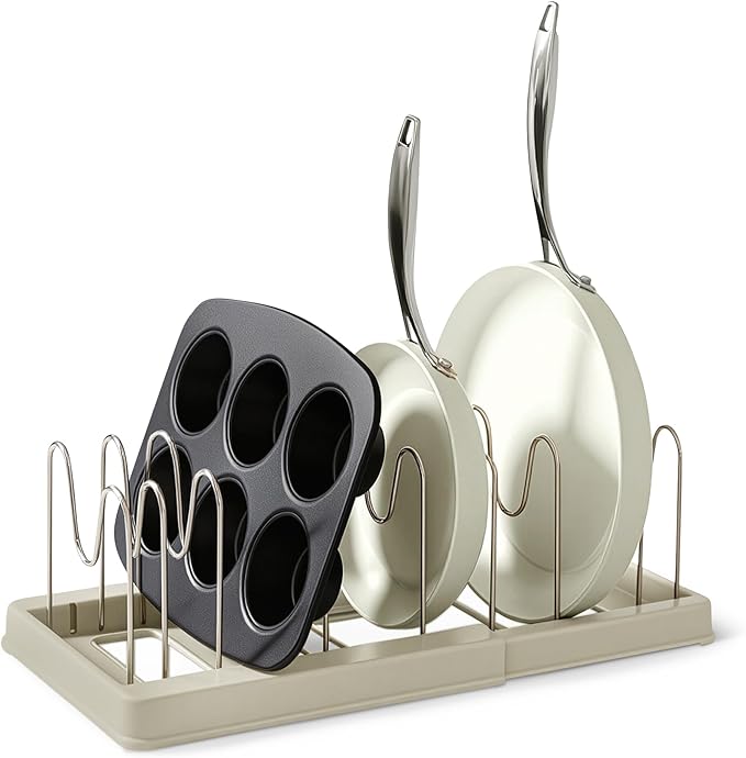Amazon Basics Cookware and Bakeware Organizer, Includes 10 Dividers, Stainless by AmazonBasics