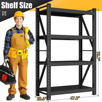 4000LBS Garage Shelving Heavy Duty, 48” W Storage Shelves, 4-Tier Adjustable - Image 2
