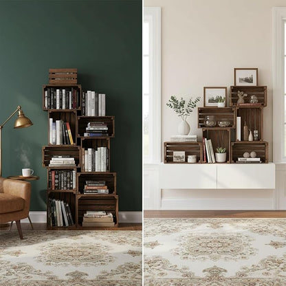 Set of 6 Decorative Wood Crates - Image 6