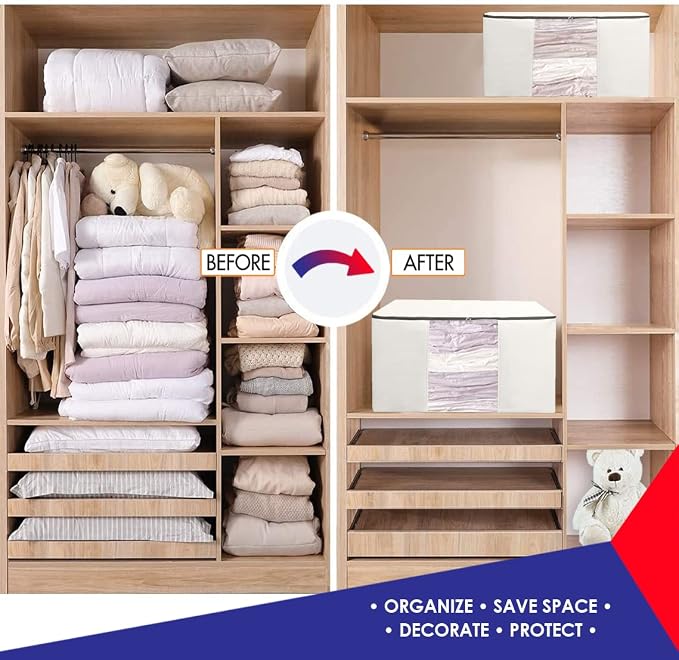 Cube Vacuum Storage Bags, Space Saver Bags, Decorative Totes - Image 5