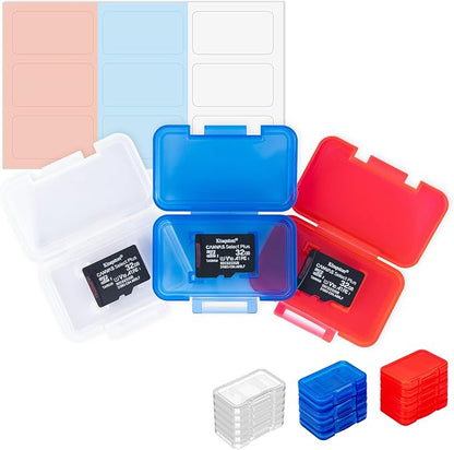 Kiorafoto 18 PCS Multi-Color Clear Plastic Memory Card Holder Case by Kiorafoto