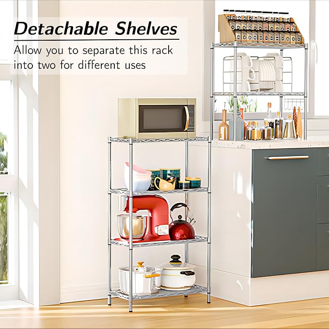 Homdox 6-Tier Storage Shelf Wire Shelving Unit Free Standing Rack Organization - Image 6