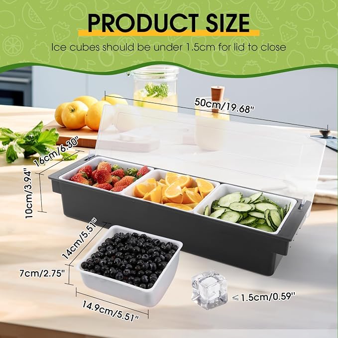 Ice Cooled Condiment Serving Container Fruit Veggie Condiment Caddy Plastic - Image 3