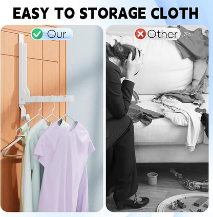 BAKON Over The Door Hanger Folding Clothes Drying Rack, Folding Hanging Coat - Image 7