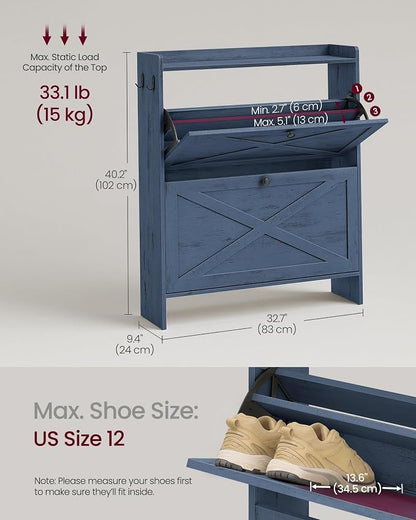 VASAGLE Shoe Storage Cabinet Organizer - Image 2