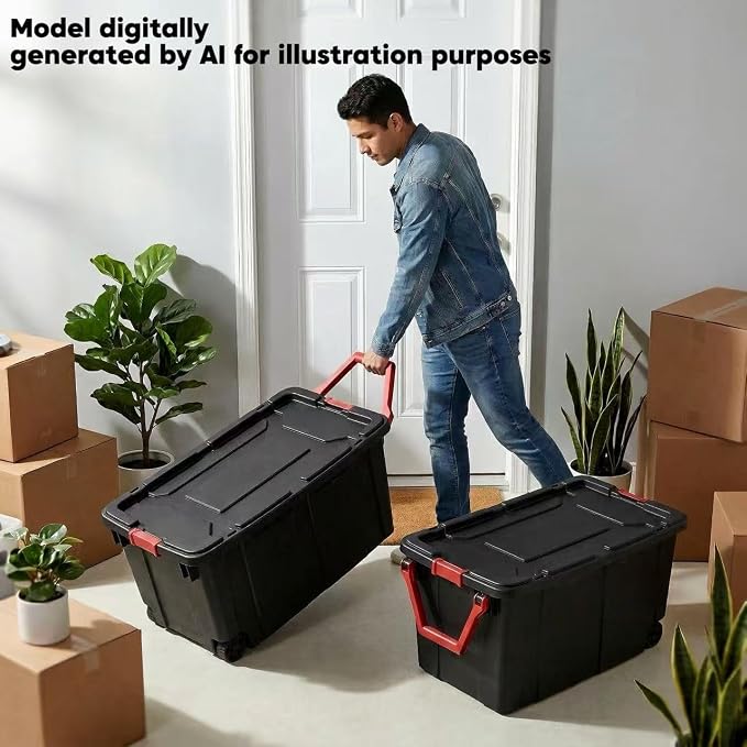 （2-Pack） 160QT Wheeled Storage Boxes - Image 5