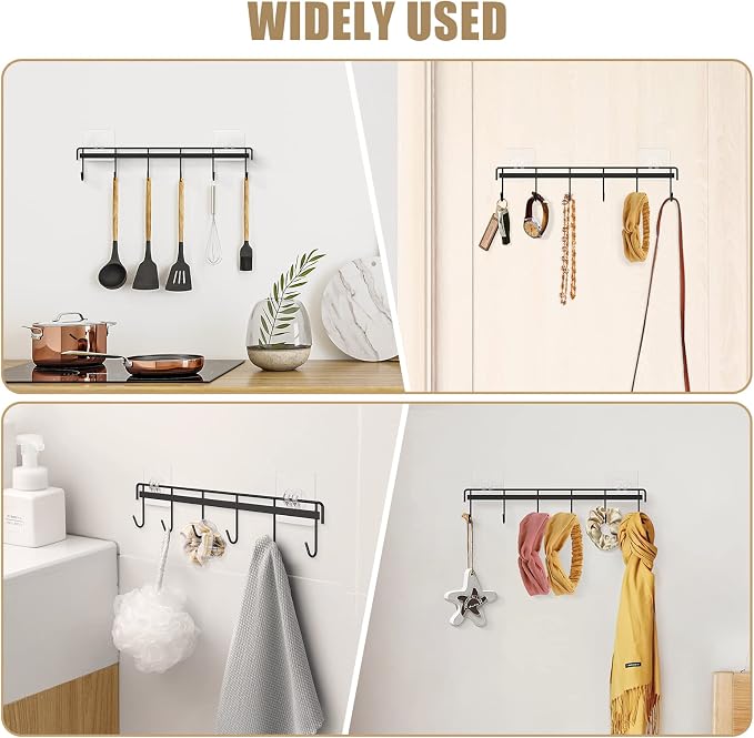Kitchen Utensil Hanger, Adhesive Utensil Holder Wall Mount Kitchen Rack Rail - Image 6