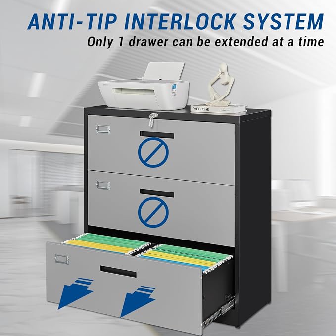3 Drawer Lateral File Cabinet - Image 4