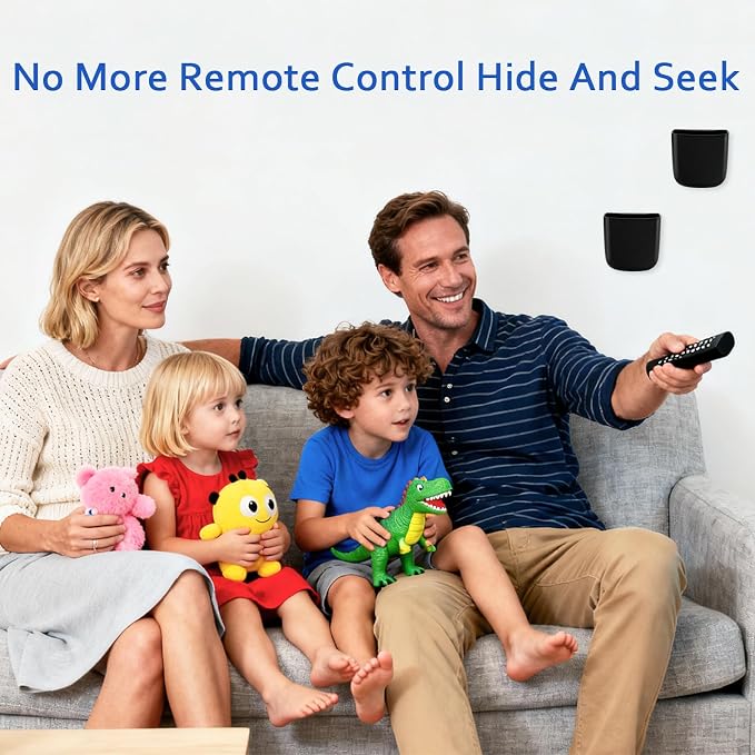 SUNFICON Wall Mount Remote Holder TV FAN Remote Control Holder Bedside Caddy - Image 7