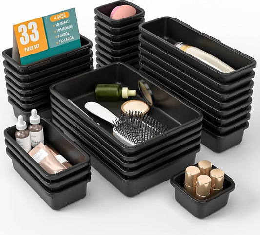 33 PCS Drawer Organizer Set, 4 Size Makeup Drawer Divider Organizer by StoreHappily