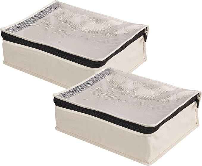 Household Essentials Canvas Sweater Storage Bags, Breathable Cotton, Under-Bed by HouseholdEssentials
