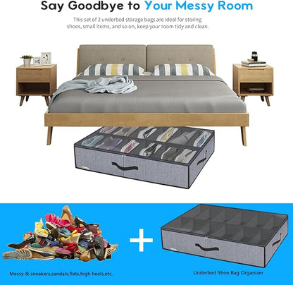 Onlyeasy Large Under Bed Shoe Organizer - Image 7