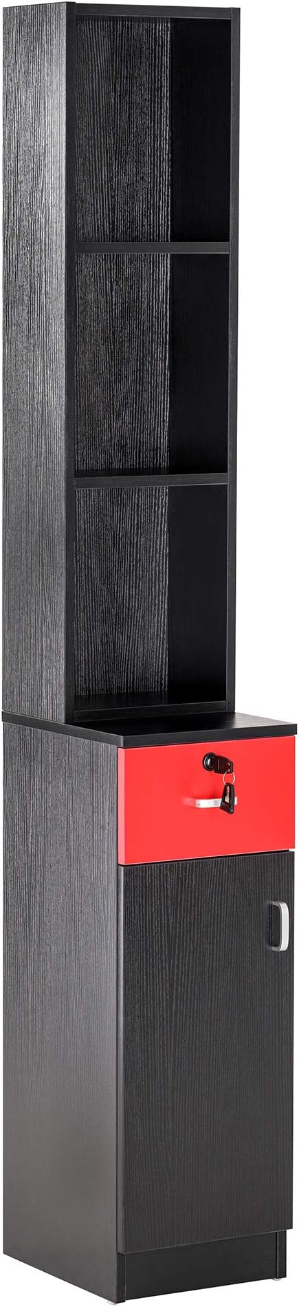 BarberPub Locking Wall Mount Hair Styling Barber Station Drawer Storage Beauty by BarberPub