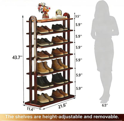 43.7" Wooden Shoe Rack - Image 2