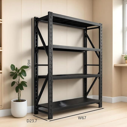 Heavy Duty Warehouse Shelving 4-Tier Industrial Steel Storage Shelves, 2600LB - Image 2