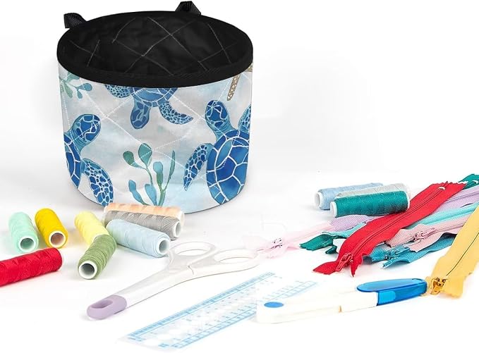Sewing Machine Mat Blue Sea Turtle Starfish Waterproof Dustproof Sewing Machine - Image 3