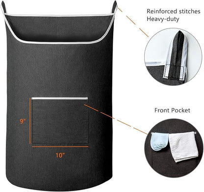 SAVERHO Black Hanging Laundry Hamper Bag, XL Door Hanging Hamper - Image 5