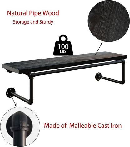 Clothes Rack 36in, Wall Mounted Garment Racks - Image 7