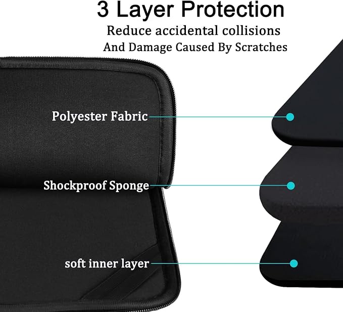 Laptop Sleeve 15 inch, Shockproof Protective Computer Carrying Cover - Image 4