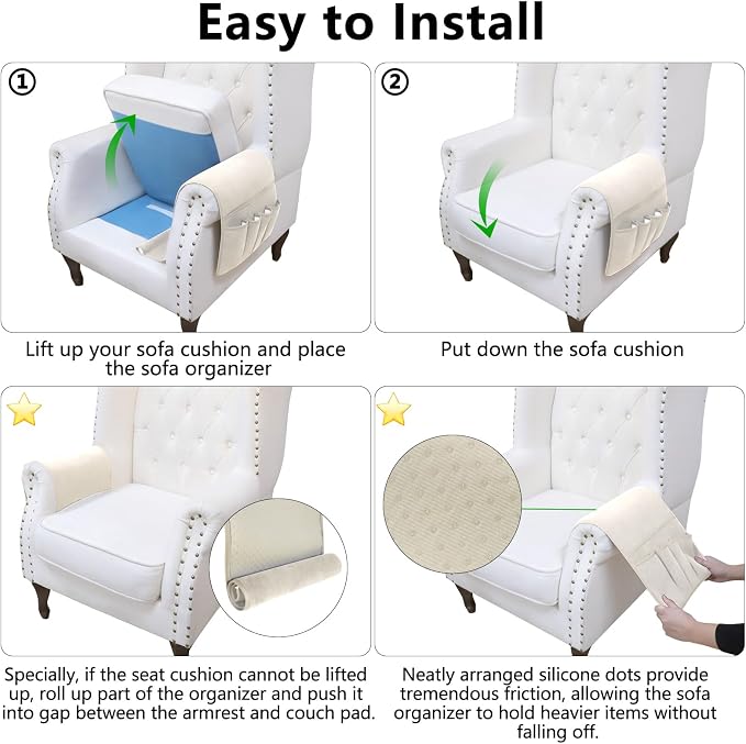 Remote Control Holder, Armchair Caddy Couch Caddy, Anti Slip Corduroy Tv Remote - Image 6