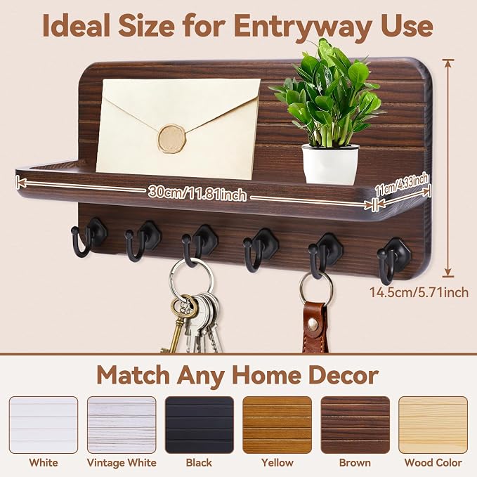Key Holder for Wall, Mail Organizer Wall Mount - Image 7
