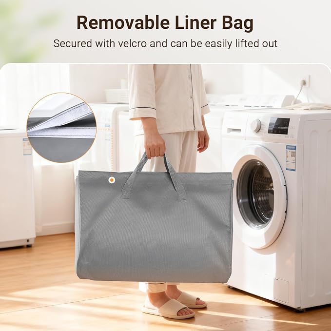ELYKEN 120L Vertical Rolling Laundry Hamper - Image 4