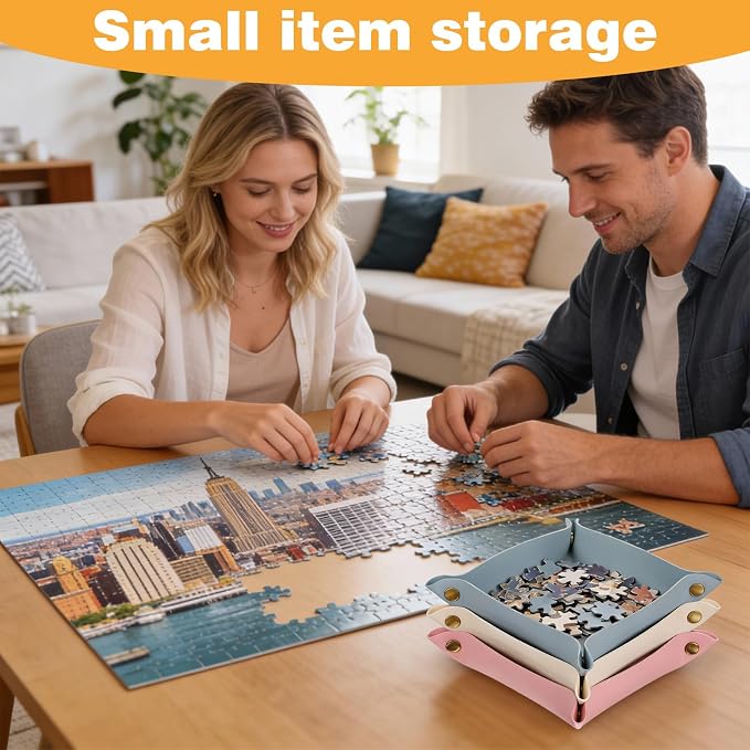 24 Pcs Leather Valet Tray, 12 Colors Portable Catchall Organizer, Jewelry Key - Image 4