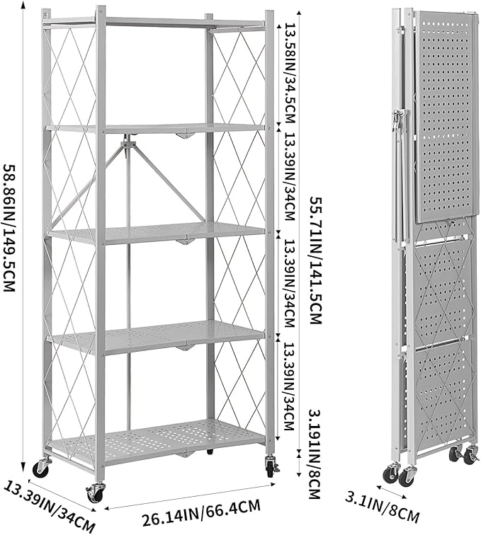 BRIAN & DANY 5-Tier Foldable Storage Shelves - Image 3